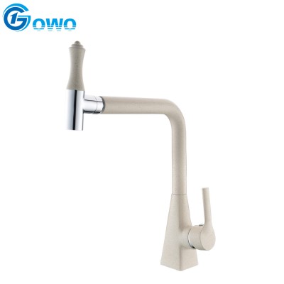 new design stone sink white granite 360 swivel washing kitchen faucet